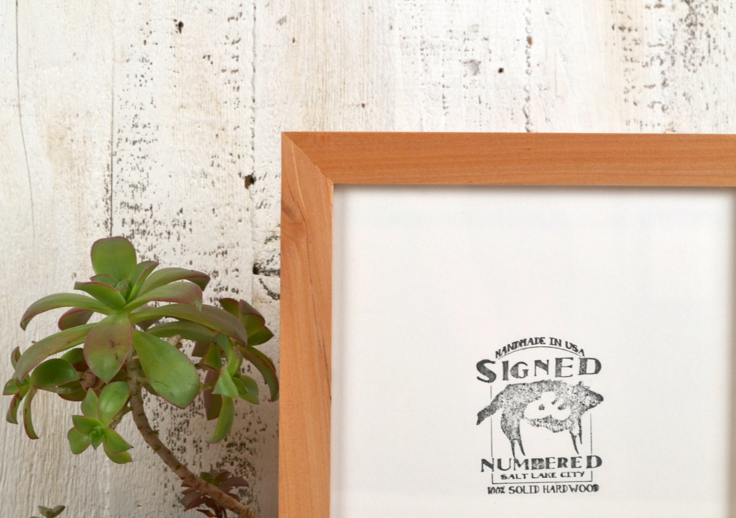 1x1 Flat frame style in Solid Natural Alder Hardwood - Choose your size - FREE SHIPPING!