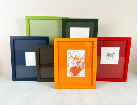 Monochrome 8x10 Inch Frame With Mat in Peewee Style - Choose Your Photo Size & Color