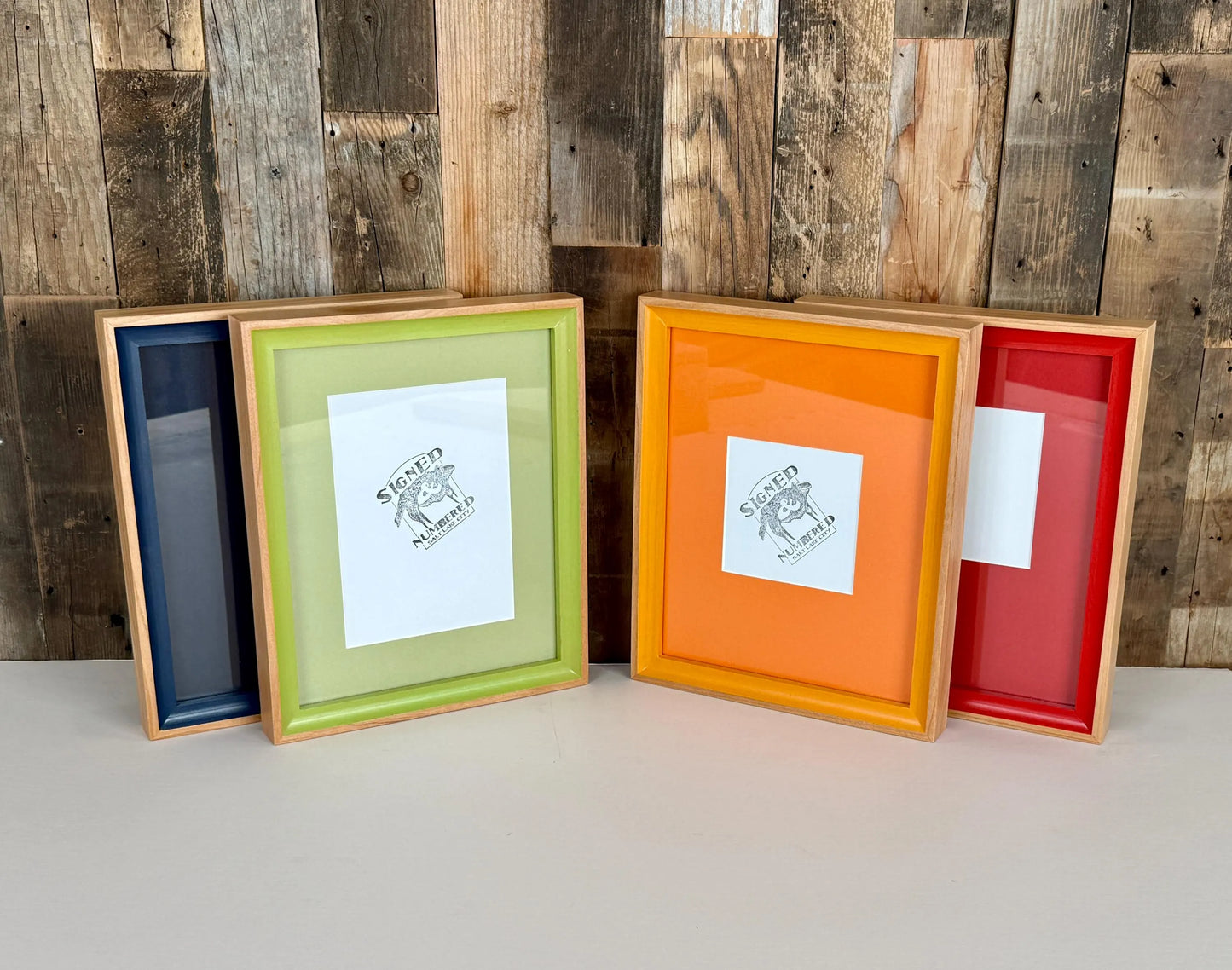Monochrome 8x10 Inch Frame With Mat in Foxy Minus Alder Style - Choose Your Photo Size & Color