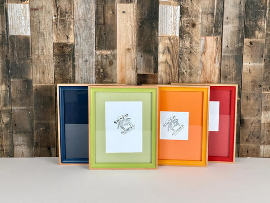 Monochrome 8x10 Inch Frame With Mat in Foxy Minus Alder Style - Choose Your Photo Size & Color