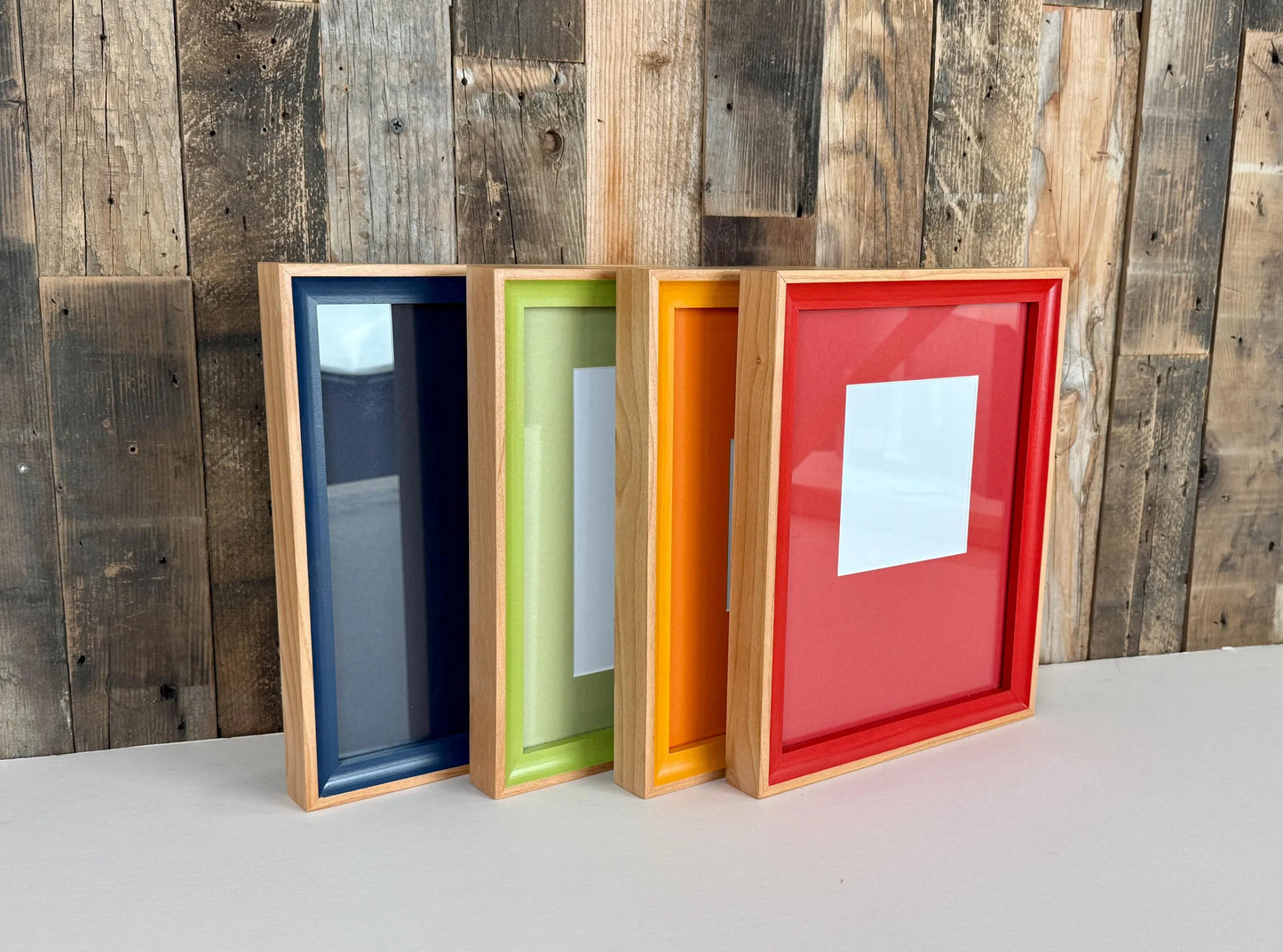 Monochrome 8x10 Inch Frame With Mat in Foxy Minus Alder Style - Choose Your Photo Size & Color