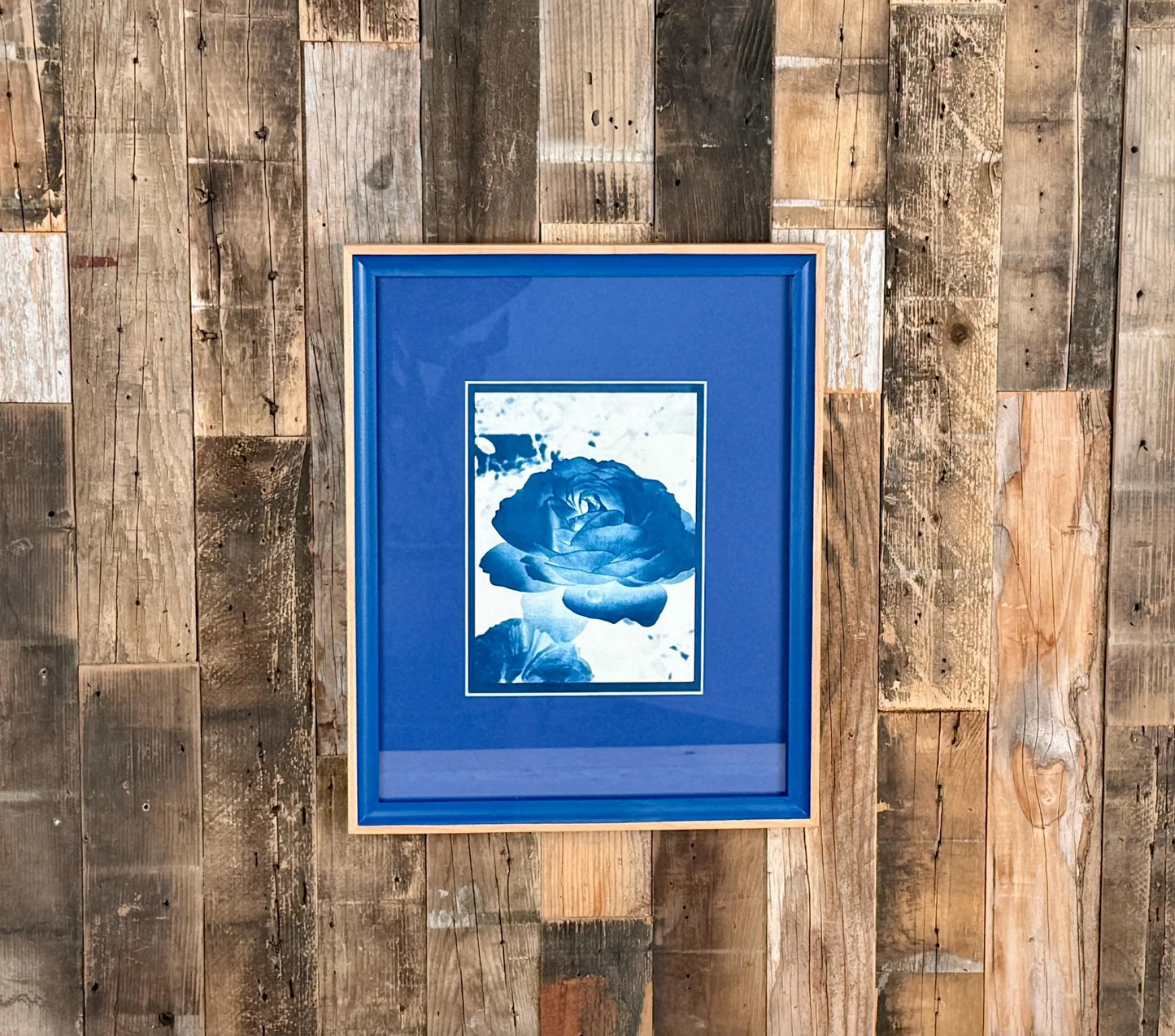 Monochrome 11x14 Inch Frame With Mat in Foxy Minus Alder Style - Choose Your Photo Size & Color