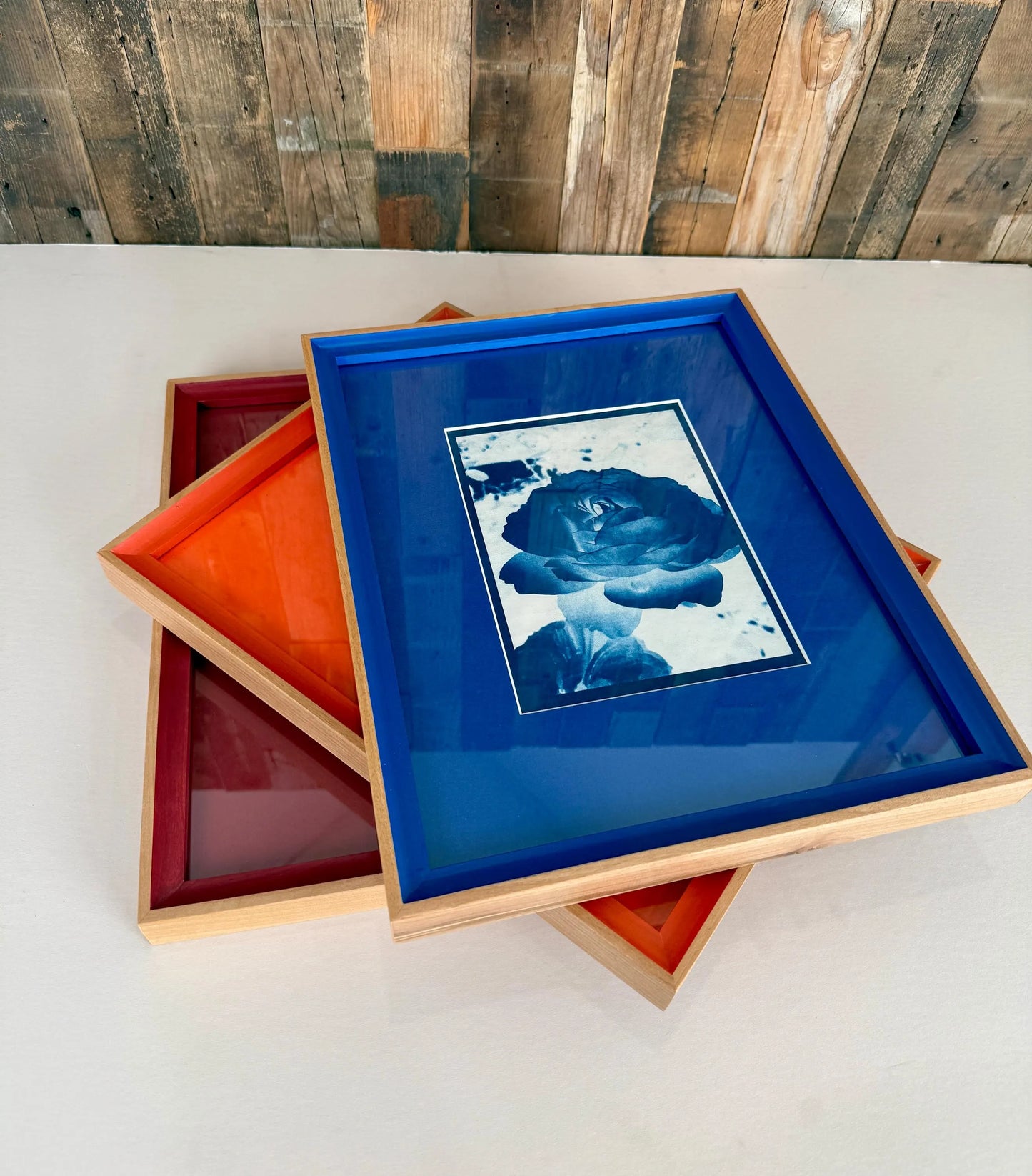 Monochrome 11x14 Inch Frame With Mat in Foxy Minus Alder Style - Choose Your Photo Size & Color