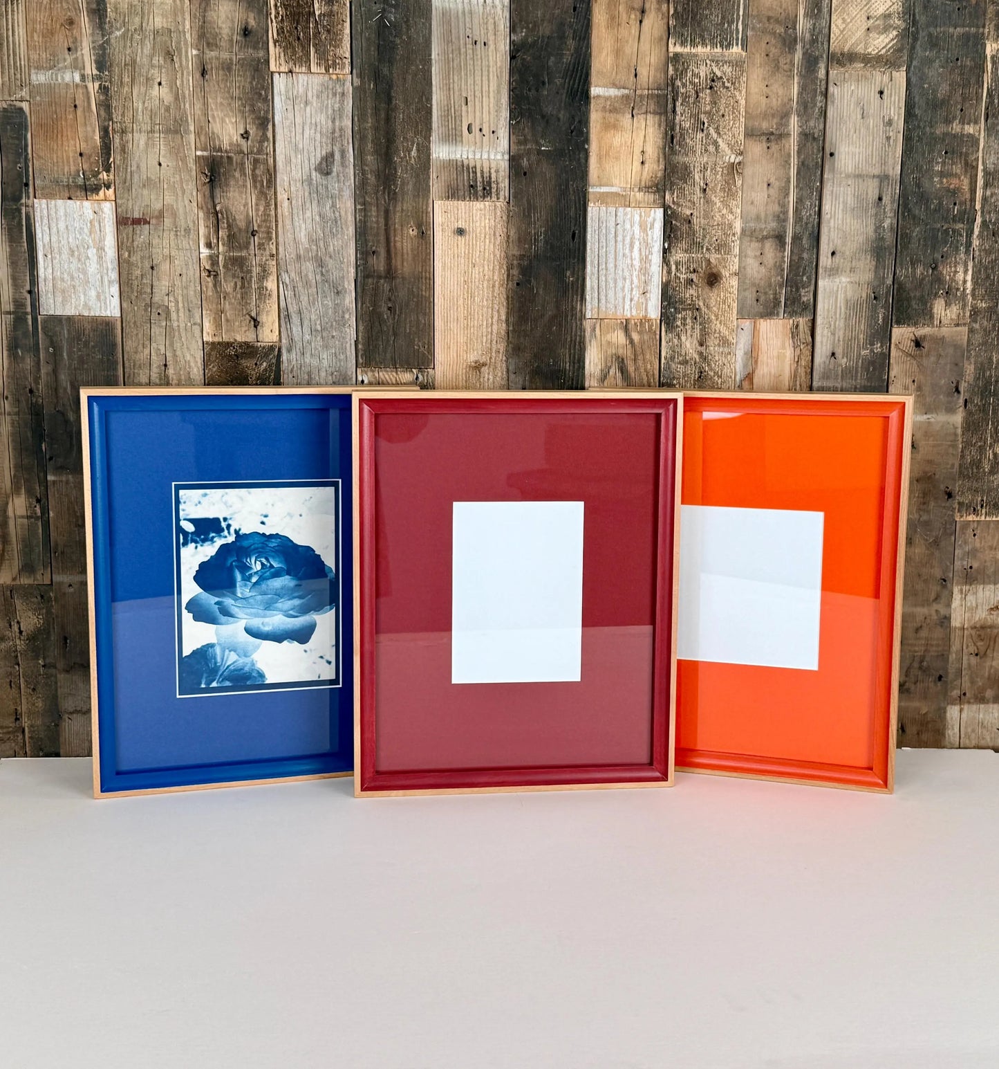 Monochrome 11x14 Inch Frame With Mat in Foxy Minus Alder Style - Choose Your Photo Size & Color