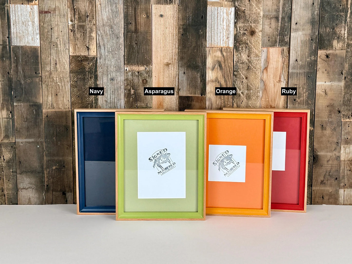 Monochrome 8x10 Inch Frame With Mat in Foxy Minus Alder Style - Choose Your Photo Size & Color
