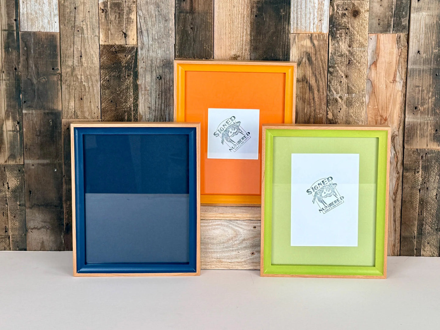 Monochrome 8x10 Inch Frame With Mat in Foxy Minus Alder Style - Choose Your Photo Size & Color