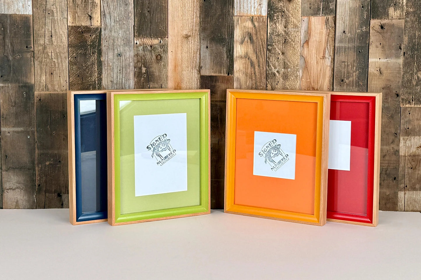 Monochrome 8x10 Inch Frame With Mat in Foxy Minus Alder Style - Choose Your Photo Size & Color