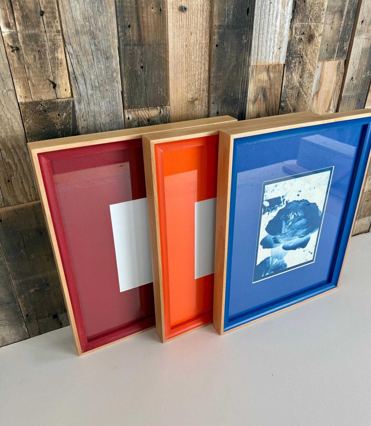 Monochrome 11x14 Inch Frame With Mat in Foxy Minus Alder Style - Choose Your Photo Size & Color