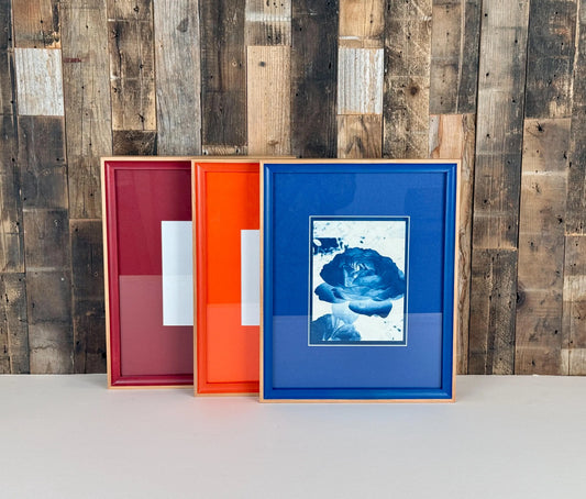 Monochrome 11x14 Inch Frame With Mat in Foxy Minus Alder Style - Choose Your Photo Size & Color