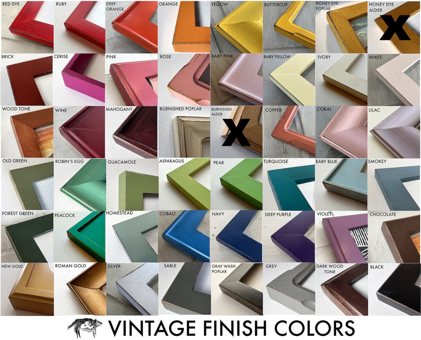 2x3" frame in Scalloped style - Choose your color - FREE SHIPPING